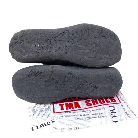 TMA EYES Womens Lace Up Ankle Boots Leather Patchwork Light Blue 8.5 - Picture 5 of 9